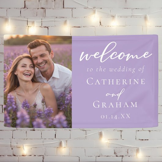 Liebliche Lilac Lila Couple Foto Wedding Banner
