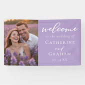 Liebliche Lilac Lila Couple Foto Wedding Banner (Horizontal)