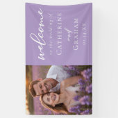 Liebliche Lilac Lila Couple Foto Wedding Banner (Vertikal)
