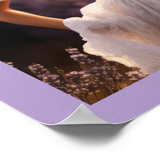 Liebliche Lilac Lila Paar Foto Hochzeit Willkommen Poster (Ecke)