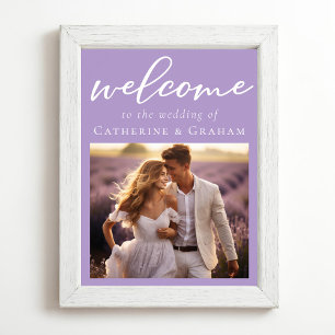 Liebliche Lilac Lila Paar Foto Hochzeit Willkommen Poster