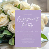 Liebliche Lilac Lila White Script Engagement Party Einladung