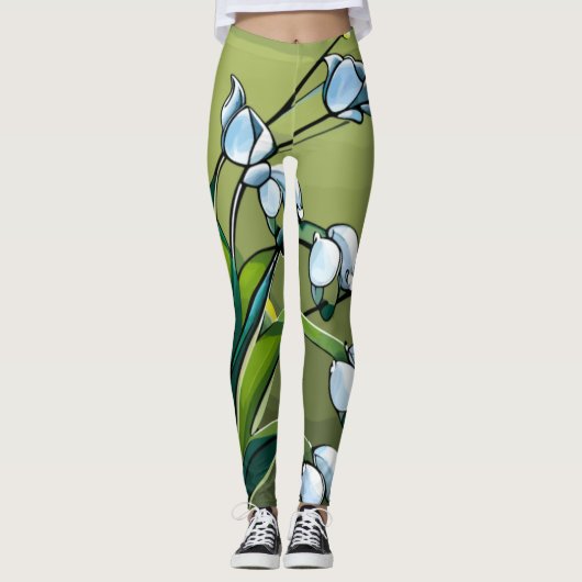 Liebliche Lily: zarter Tanz in springtime Serenity Leggings (Vorderseite)