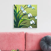 Liebliche Lily: zarter Tanz in springtime Serenity Leinwanddruck (Insitu (Wohnzimmer))