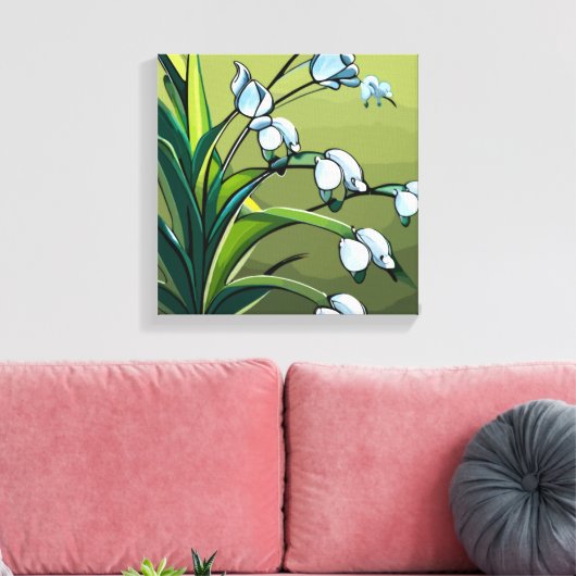 Liebliche Lily: zarter Tanz in springtime Serenity Leinwanddruck (Insitu (Wohnzimmer))