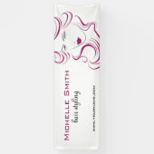 Liebliche Mädchen Ikone lila Haarstyling Branding Banner (Vertikal)