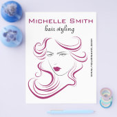 Liebliche Mädchen Ikone lila Haarstyling Branding Flyer (Einzeln)