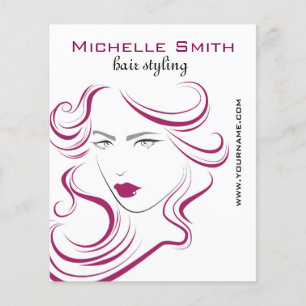 Liebliche Mädchen Ikone lila Haarstyling Branding Flyer