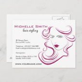Liebliche Mädchen Ikone lila Haarstyling Branding Postkarte (Vorne/Hinten)