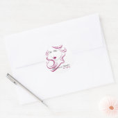 Liebliche Mädchen Ikone lila Haarstyling Branding Runder Aufkleber (Umschlag)