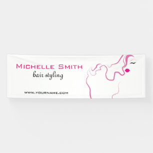Liebliche Mädchen Ikone rosa Haare Haarstyling Bra Banner