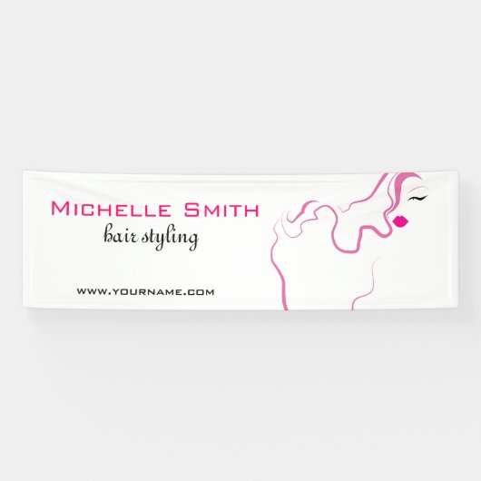 Liebliche Mädchen Ikone rosa Haare Haarstyling Bra Banner (Horizontal)