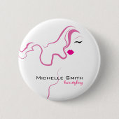 Liebliche Mädchen Ikone rosa Haare Haarstyling Bra Button (Vorderseite)