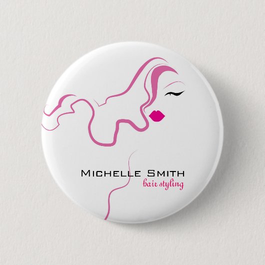 Liebliche Mädchen Ikone rosa Haare Haarstyling Bra Button (Vorderseite)