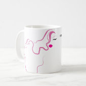 Liebliche Mädchen Ikone rosa Haare Haarstyling Bra Kaffeetasse (Vorderseite Links)