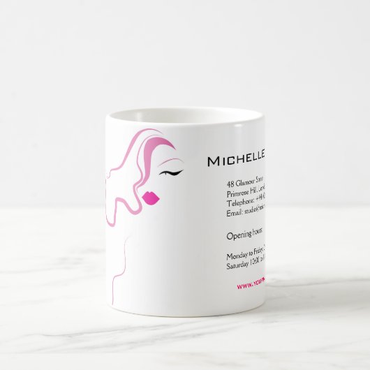 Liebliche Mädchen Ikone rosa Haare Haarstyling Bra Kaffeetasse (Mittel)