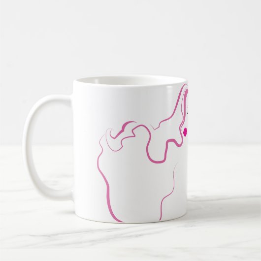 Liebliche Mädchen Ikone rosa Haare Haarstyling Bra Kaffeetasse (Links)