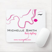 Liebliche Mädchen Ikone rosa Haare Haarstyling Bra Mousepad (Mit Mouse)
