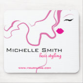 Liebliche Mädchen Ikone rosa Haare Haarstyling Bra Mousepad (Vorne)