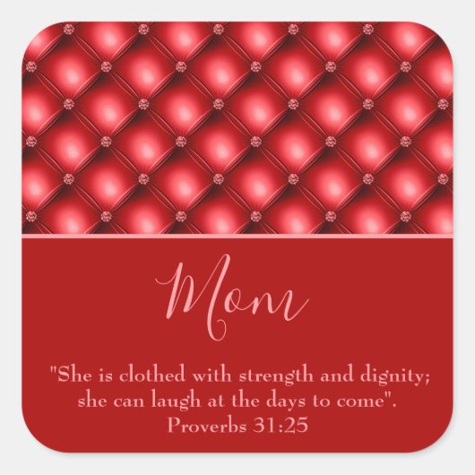 Liebliche Mama Roter Sticker (Vorderseite)