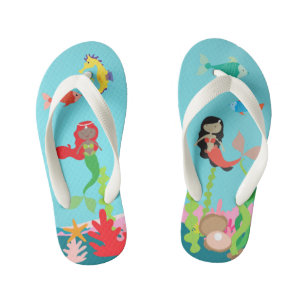Liebliche Mermaids des farbigen Unterseelebens Kinderbadesandalen