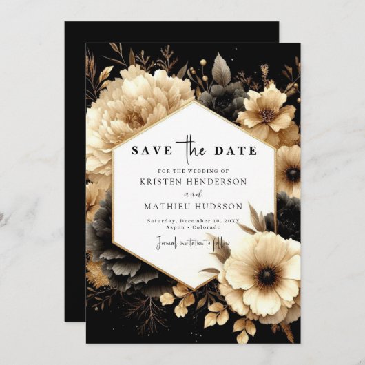 Liebliche Minimalistische Hochzeit Save The Date (Vorne/Hinten)