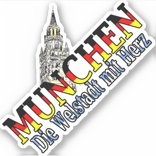 Liebliche Mode München Bayern Deutschland Aufkleber (Vorderseite)