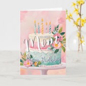 Liebliche Mutter glücklich Geburtstagskuchen Gebur Karte (Gelbe Blume)