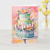 Liebliche Mutter glücklich Geburtstagskuchen Gebur Karte (Gelbe Blume)