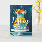 Liebliche Mutter glücklich Geburtstagskuchen Gebur Karte (Gelbe Blume)