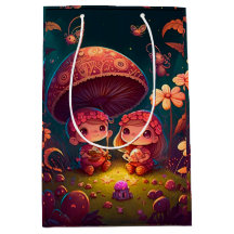 Liebliche niedliche Elfen spielen unter Pilzgesche