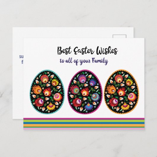 Liebliche Osterfolklore, Postkarte für benutzerdef (Vorne/Hinten)