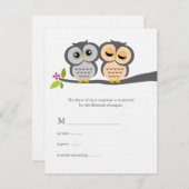 Liebliche Owls Hochzeitskarten RSVP Karte (Vorne/Hinten)