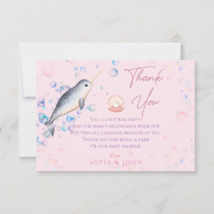 Liebliche Ozean Baby Narwhal & Blasen Danke Auto