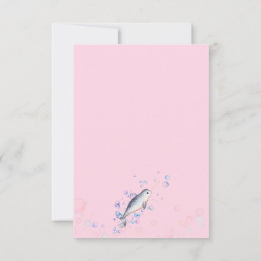 Liebliche Ozean Baby Narwhal & Blasen Danke Auto (Rückseite)