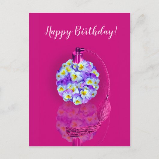 Liebliche Pansy Atomizer Geburtstagspartei Einladungspostkarte (Vorderseite)