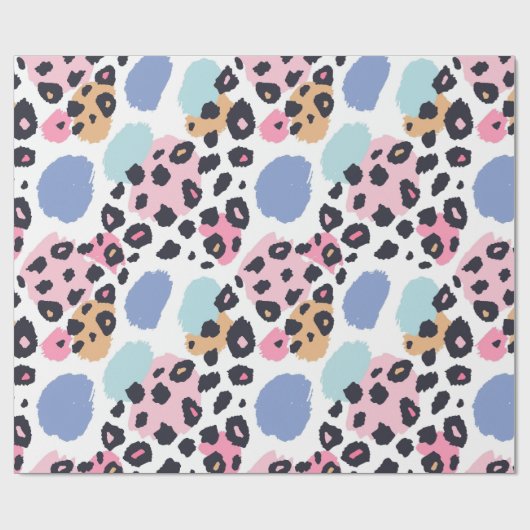 Liebliche Pastel Leopard Spots Geschenkpapier (Flach)