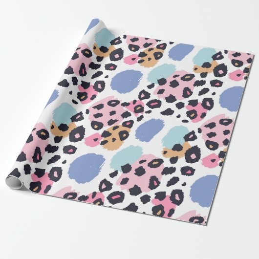 Liebliche Pastel Leopard Spots Geschenkpapier (Ungerollt)
