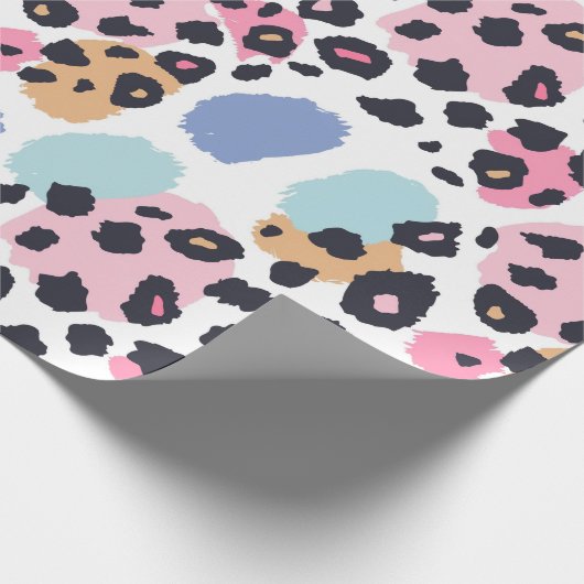 Liebliche Pastel Leopard Spots Geschenkpapier (Ecke)
