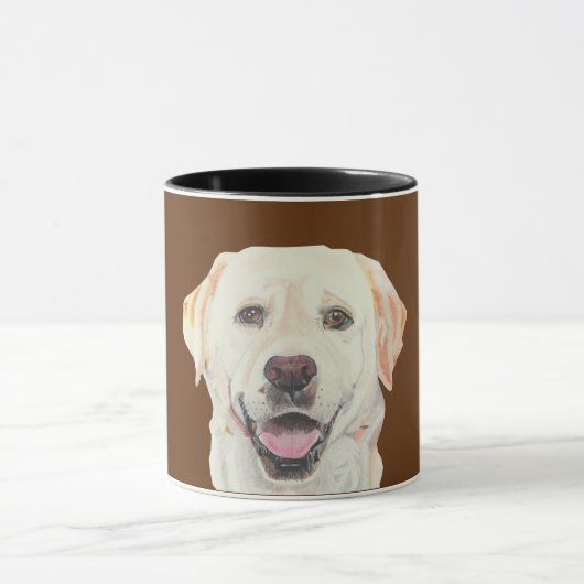 Liebliche Pastel Zeichnend Gelbe Labrador Tasse (Zentrum)
