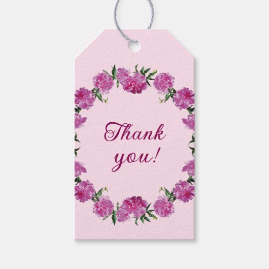 Liebliche Peonies. Geschenkanhänger (Vorderseite)