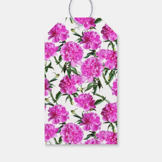 Liebliche Peonies. Geschenkanhänger (Rückseite)