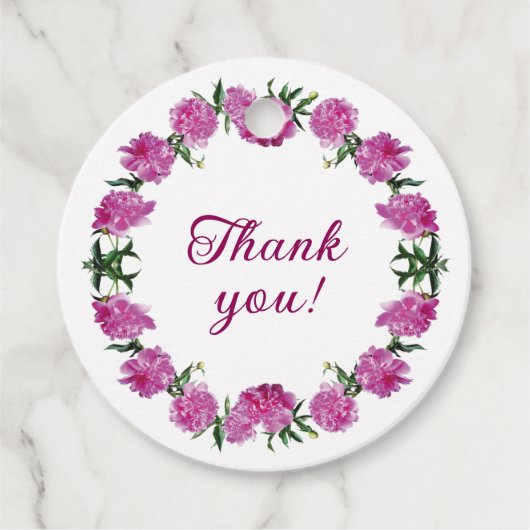 Liebliche Peonies. Geschenkanhänger (Vorderseite)