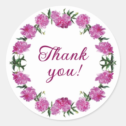 Liebliche Peonies. Runder Aufkleber (Vorderseite)