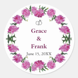 Liebliche Peonies. Runder Aufkleber