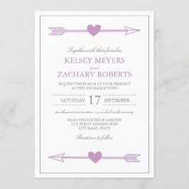 Liebliche Pfeile Einladung Hochzeit / Lilac und Gr