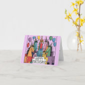 Liebliche Pferde mit Balloons Geburtstagskarte Karte (Gelbe Blume)