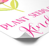 Liebliche Pflanze Seeds of Kindness Pink Floral Poster (Ecke)