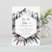 Liebliche Pine Mountain Hochzeit Save The Date (Stehend Vorderseite)