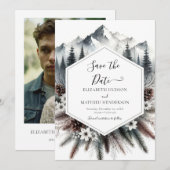 Liebliche Pine Mountain Hochzeit Save The Date (Vorne/Hinten)